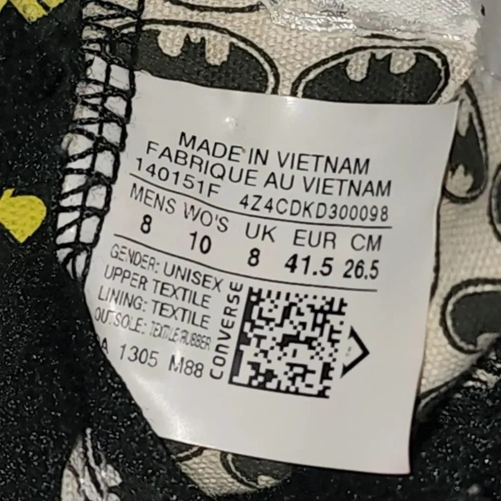 Converse All Star DC Batman Hi Top Sneakers Mens 8 Womens‎ 10 - Picture 8 of 8